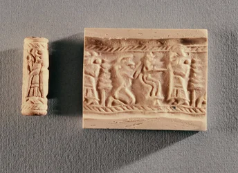 Sigillo cilindrico di una guardia reale elamita al servizio di un re sumero